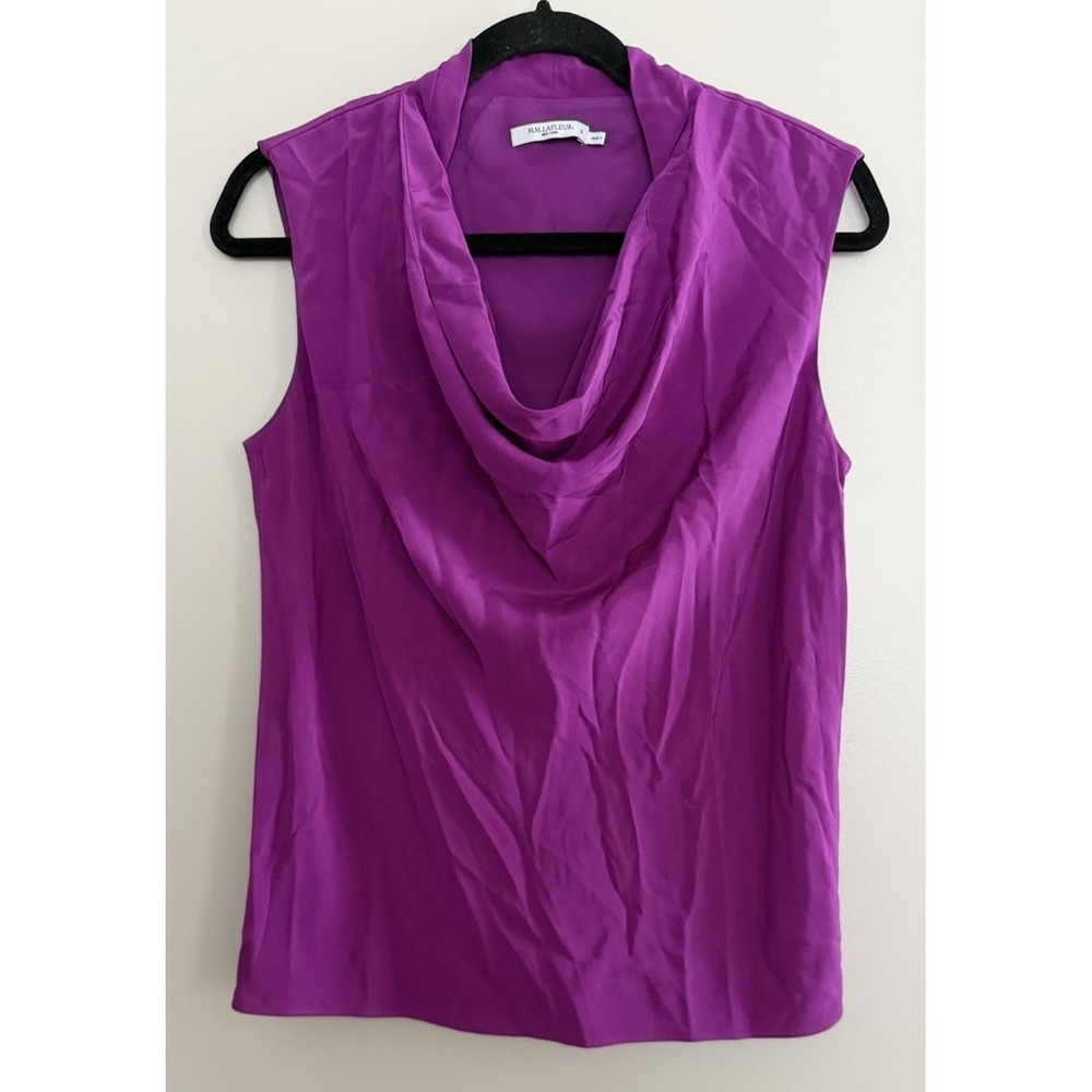 M.M.‎ Lafleur Sloane Top Washable Silk Purple Jasper Women's Size Small